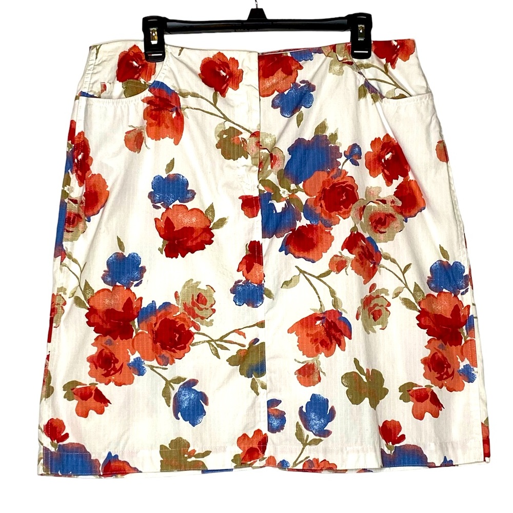 Marsh Landing Vintage White Floral Print Pencil Skirt Sz‎ 16
